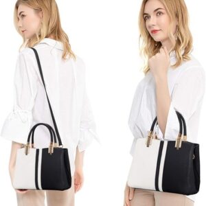 Sleek Women Handbag in Black and White
