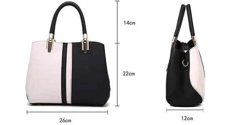 Sleek Women Handbag in Black and White
