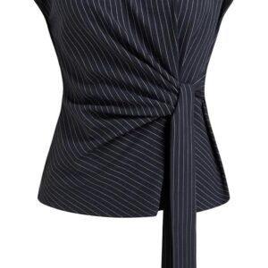 navy blue strip top