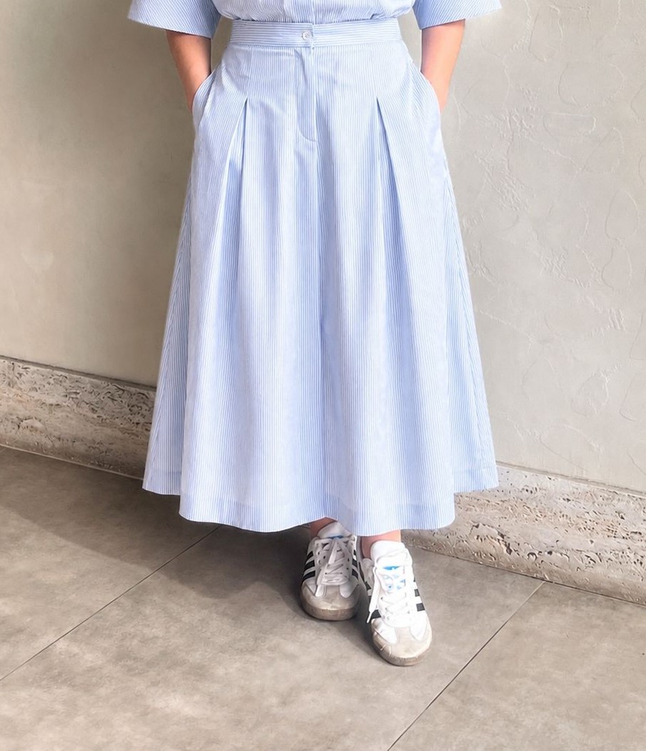 Light blue striped skirt